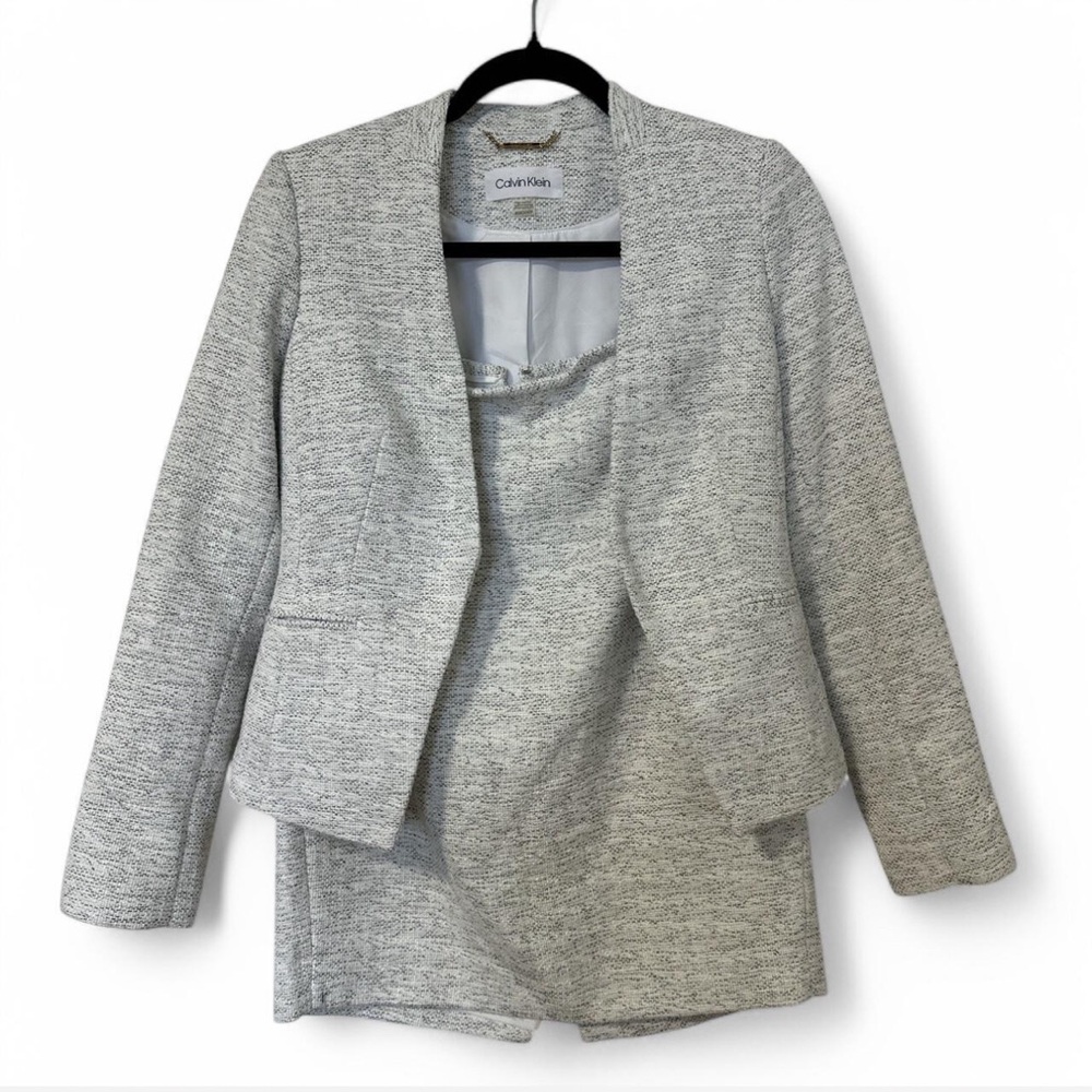 Calvin Klein Gray Blazer and Skirt